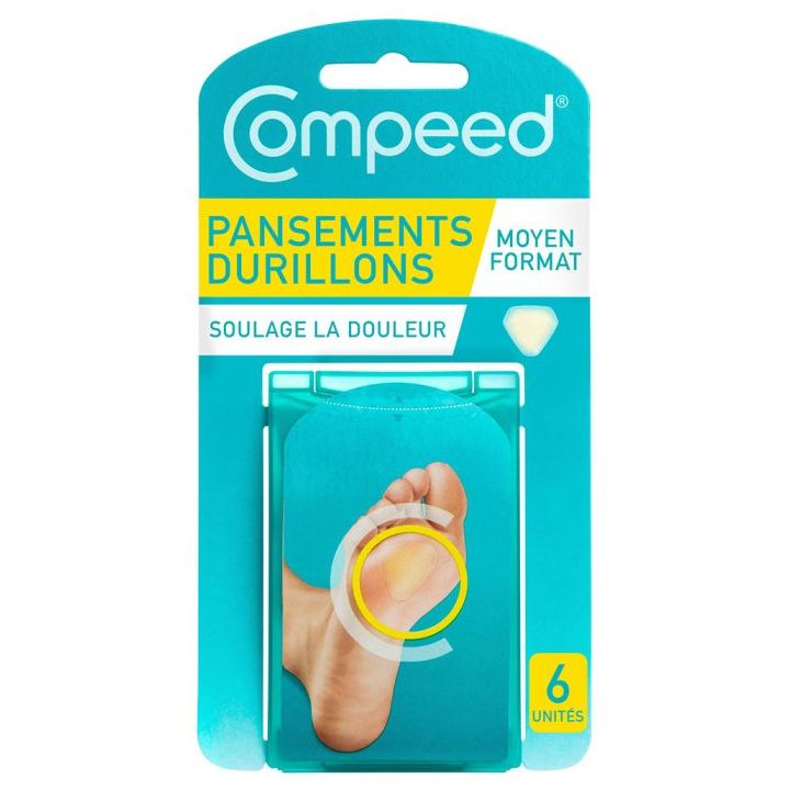 Pansements durillons moyen format Compeed - boite de 6 pansements