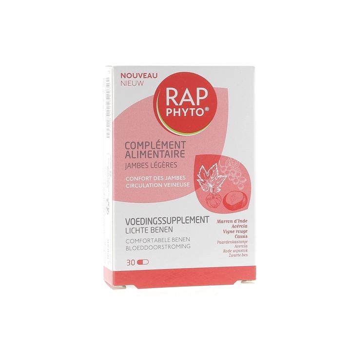 Complément alimentaire jambes légères Rap Phyto - boîte de 30 gélules