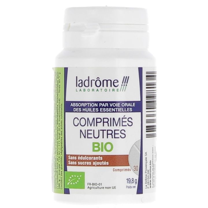 Comprimés neutres Bio Ladrôme - Boite de 30 comprimés