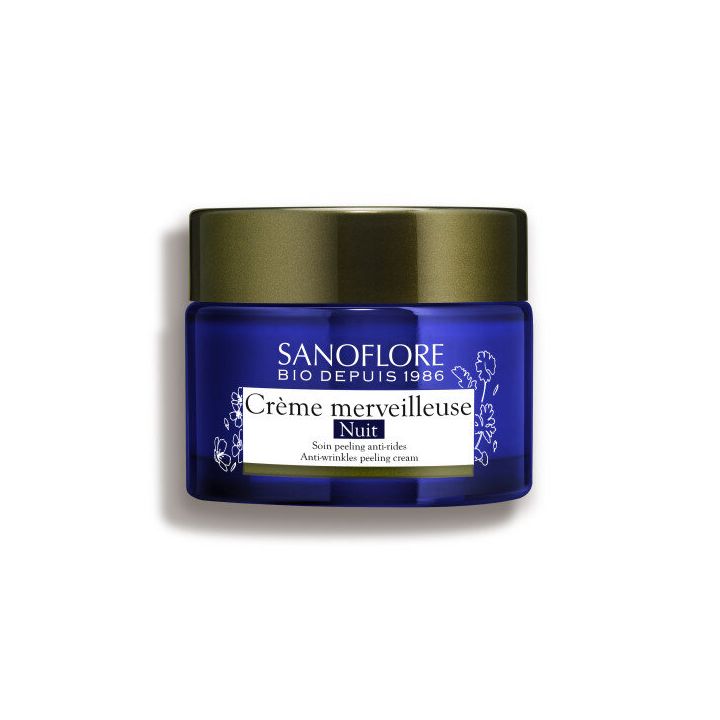 Crème merveilleuse nuit soin peeling anti-rides Sanoflore - pot de 50 ml