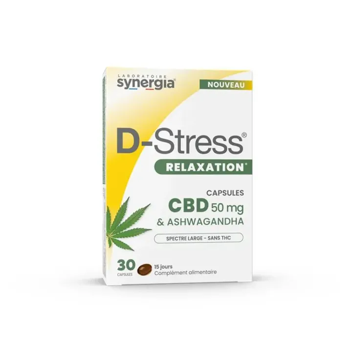 D-Stress relaxation CBD Synergia - boite de 30 capsules