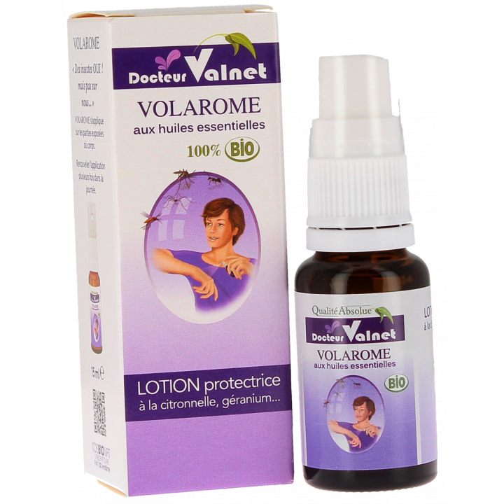 Lotion protectrice à la citronnelle bio aux huiles essentielles Dr Valnet Volarome - Flacon de 15 ml