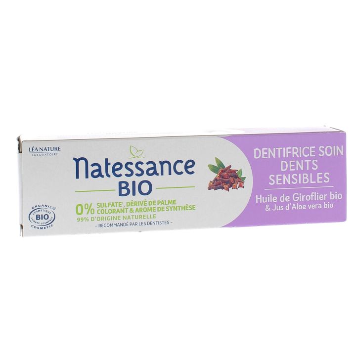 Dentifrice Soin dents sensibles bio Natessance - tube de 75 ml
