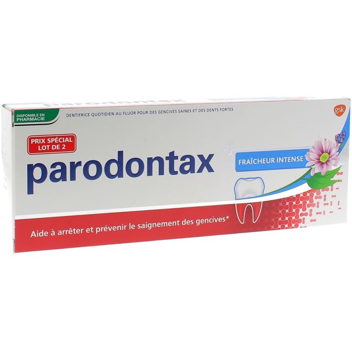 Dentifrice fraîcheur intense Parodontax - lot de 2 tubes de 75 ml
