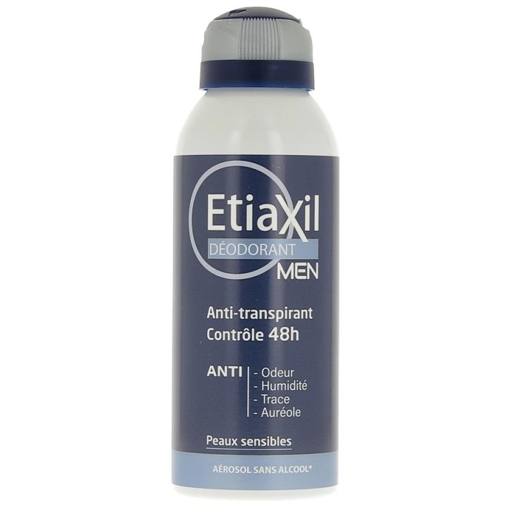 Déodorant Men anti-transpirant contrôle 48h Etiaxil - aérosol de 150 ml