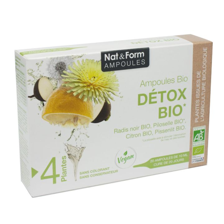 Détox bio Nat&Form - boite de 20 ampoules