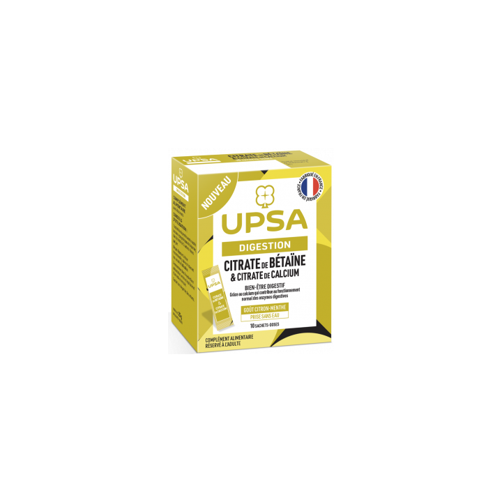 Digestion Citrate de bétaïne & Citrate de calcium UPSA - boîte de 10 sachet-doses