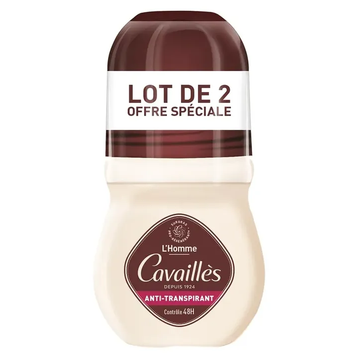 Déodorant Absorb+ homme 48H Rogé Cavaillès - lot de 2 roll-on de 50 ml
