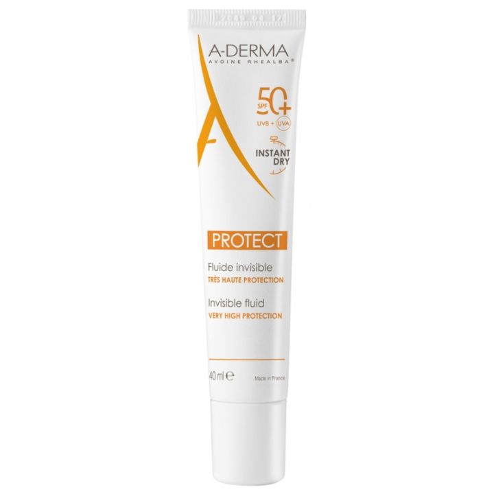 Fluide Invisible Protect SPF50+ A-Derma - tube de 40 ml
