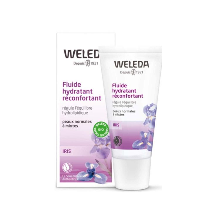 Fluide hydratant réconfortant à l'iris bio Weleda - tube de de 30 ml