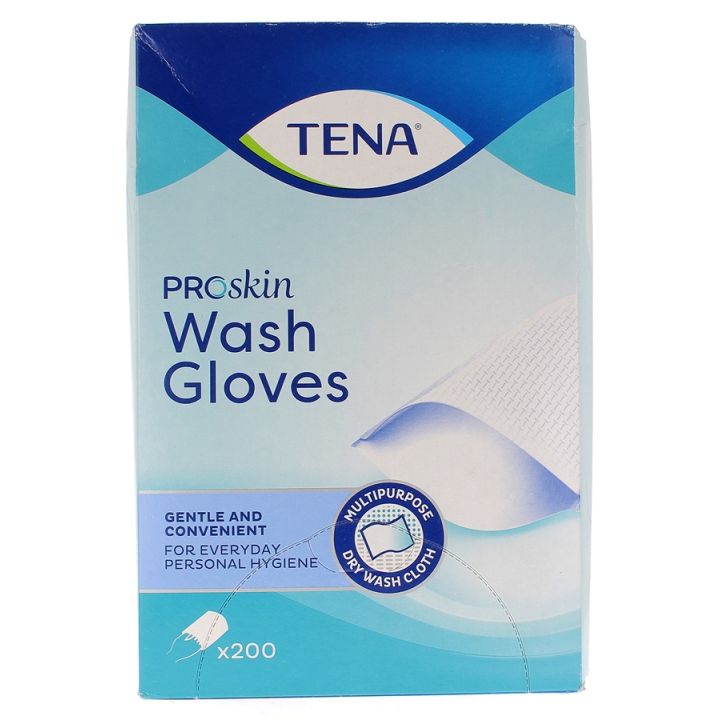 Gants jetables Proskin Wash Gloves Tena - boîte de 200 gants