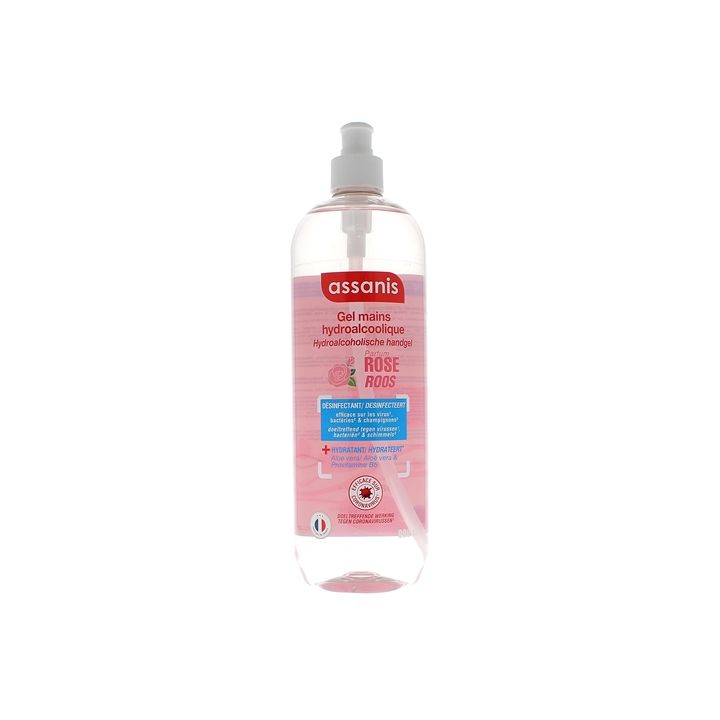 Gel hydroalcoolique Rose Assanis - flacon-pompe de 980ml