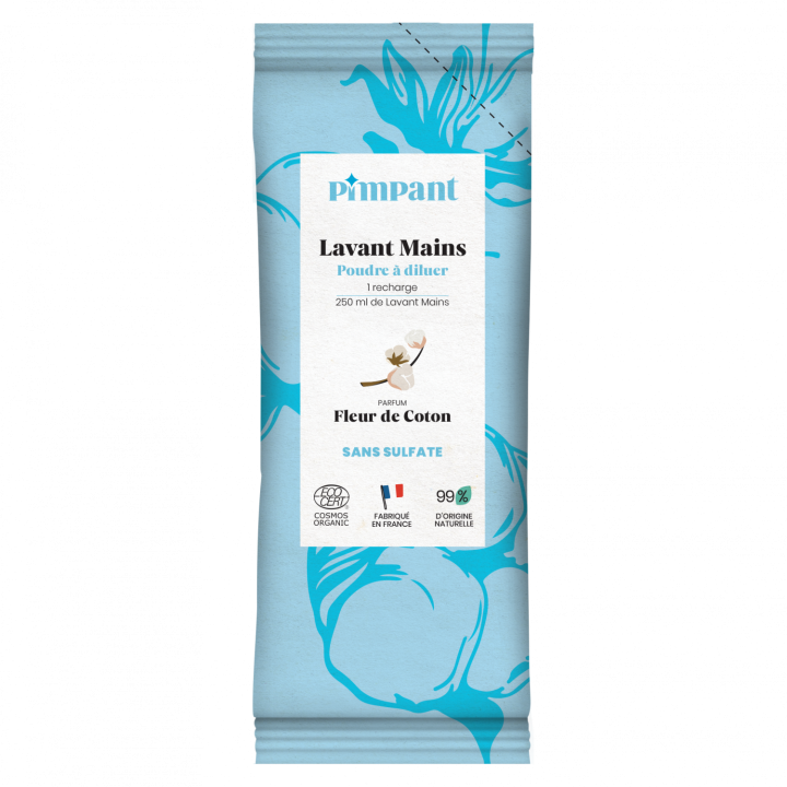 Gel lavant main parfum fleur de coton Pimpant - sachet de 25g