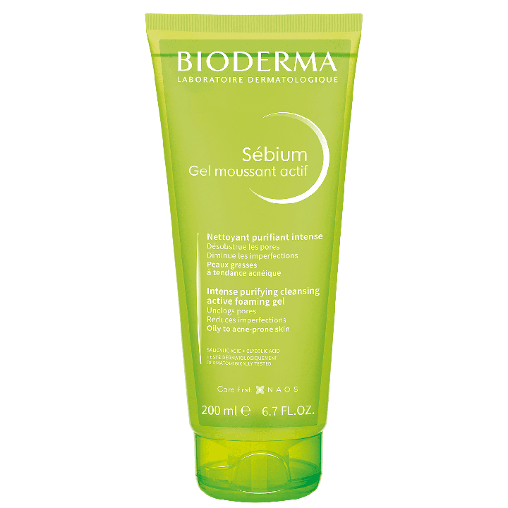 Gel moussant actif peeling Sébium Bioderma - tube de 100ml