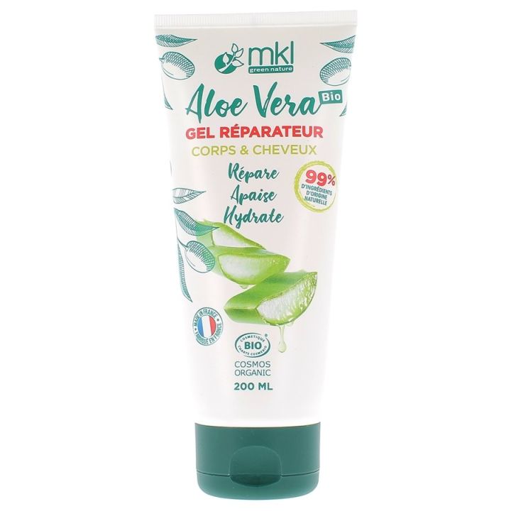 Gel réparateur corps Aloe vera BIO MKL Green Nature - Tube de 200 ml