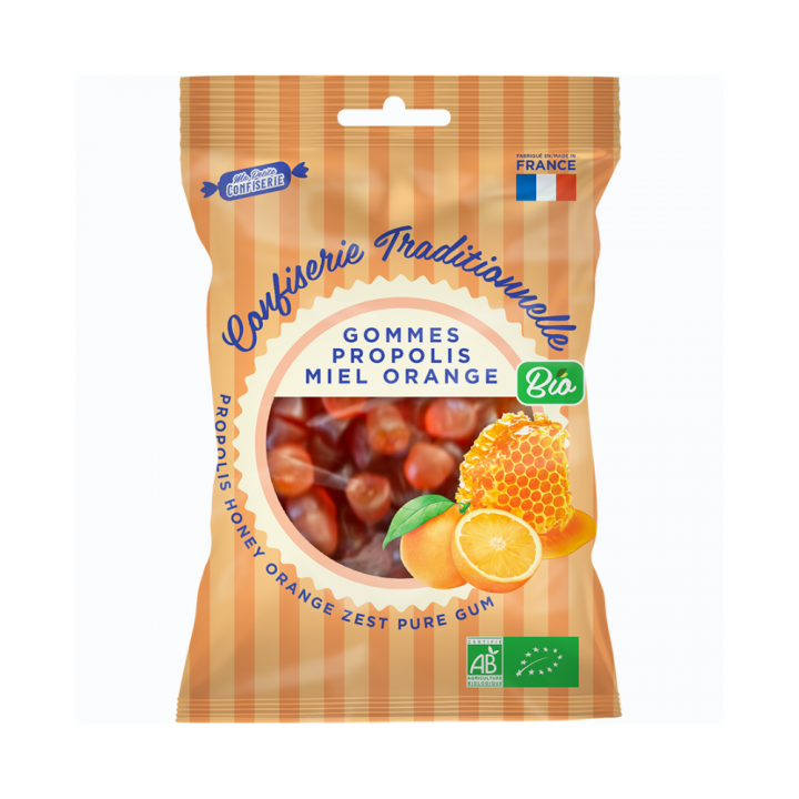 Gommes propolis miel orange bio Ma petite confiserie - sachet de 100 g