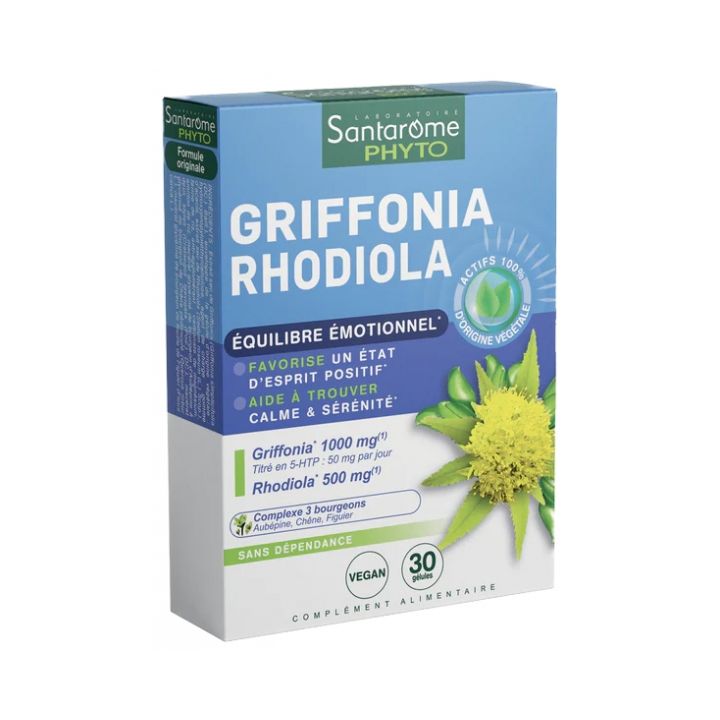 Griffonia Rhodiola Santarome - boîte de 30 gélules