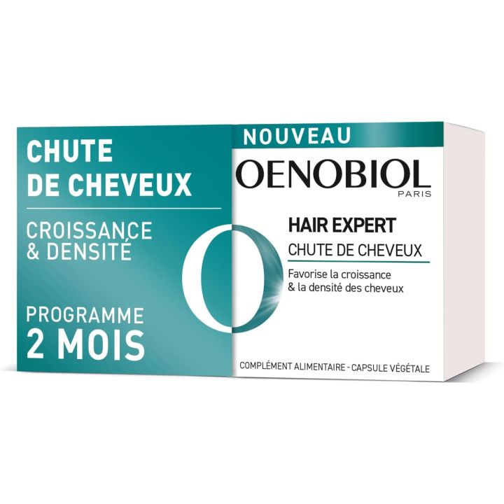 Hair Expert Chute de cheveux Oenobiol - lot de 2 pots de 60 capsules