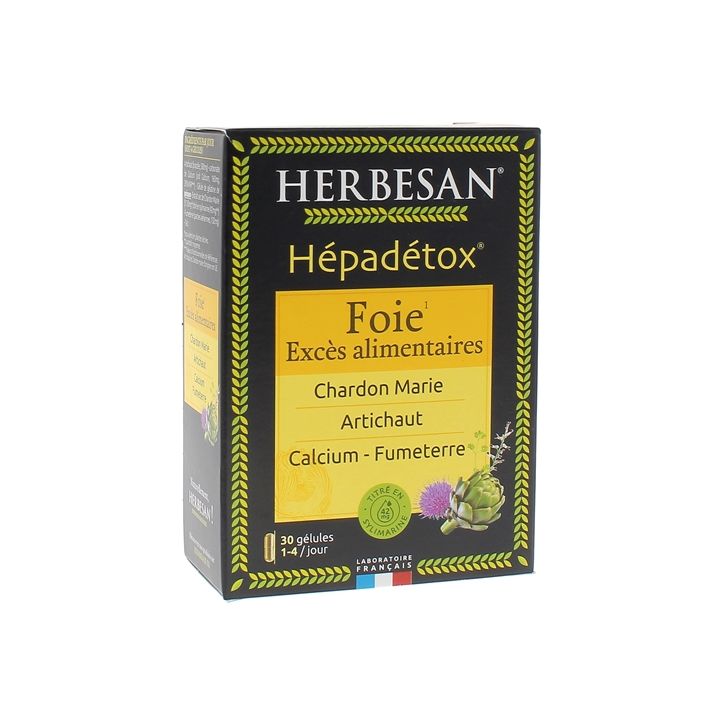 Hépadétox Herbesan - boîte de 30 gélules