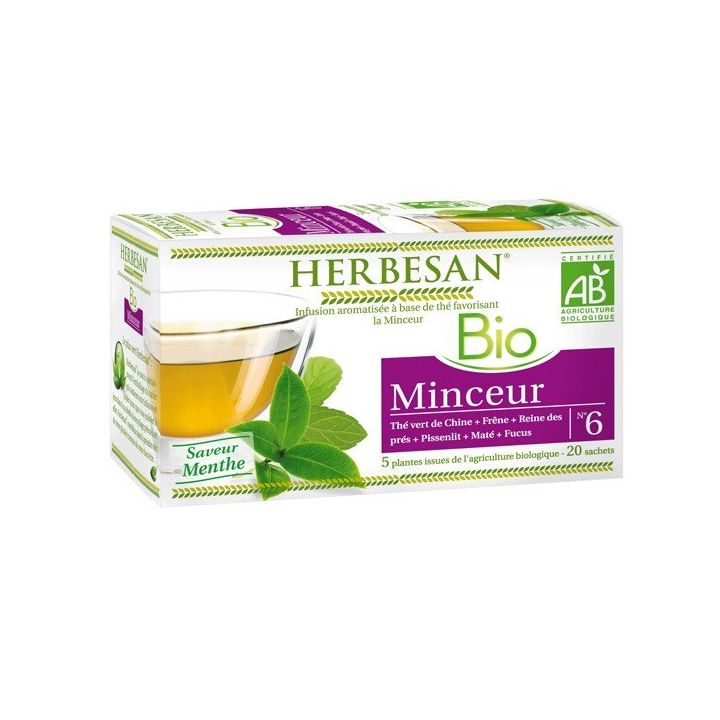 Herbesan infusion thé vert minceur BIO - 20 sachets