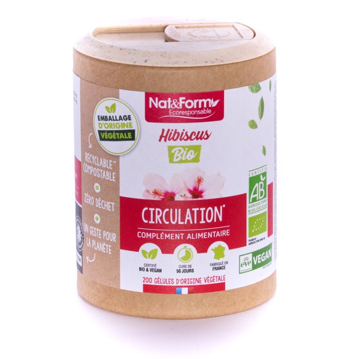 Hibiscus Bio Ecoresponsable Nat&Form - Boite de 200 gélules