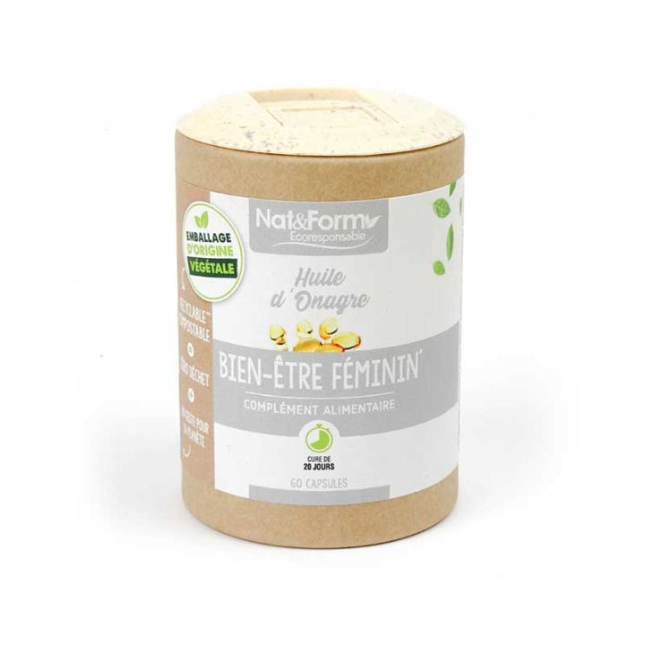 Huile d'onagre Bien-être féminin Nat&Form - boite de 60 capsules