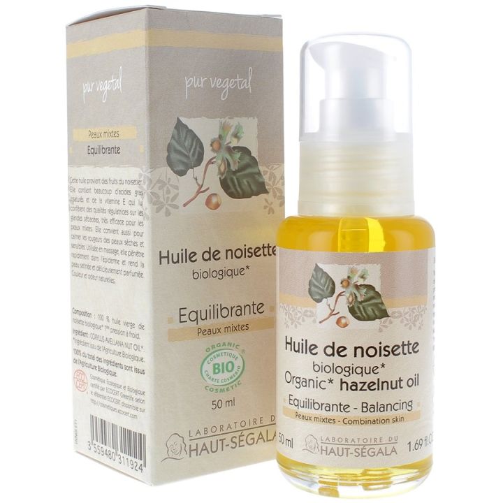 Huile de Noisette Bio Équilibrante Laboratoire Haut-Ségala - flacon de 50 ml