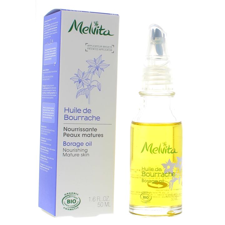 Huile de bourrache bio Melvita - flacon goutte à goutte 50 ml