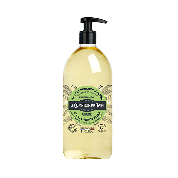 Huile de douche parfumée Escale Printanière Le Comptoir du Bain - flacon-pompe de 1 L