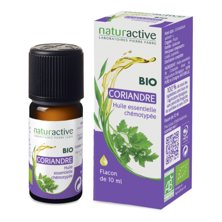 Huile essentielle Coriandre Bio Naturactive - flacon de 10 ml