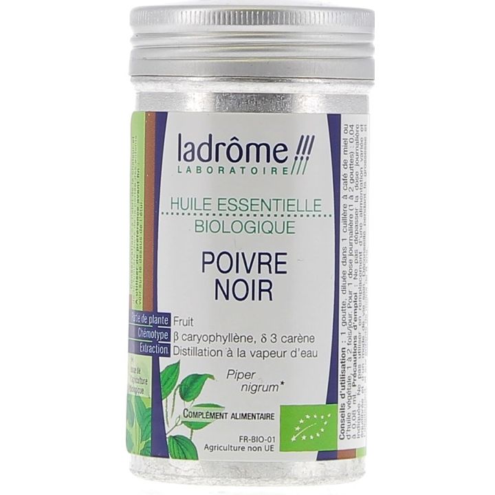 Huile essentielle poivre noir Bio Ladrôme - flacon de 10 ml