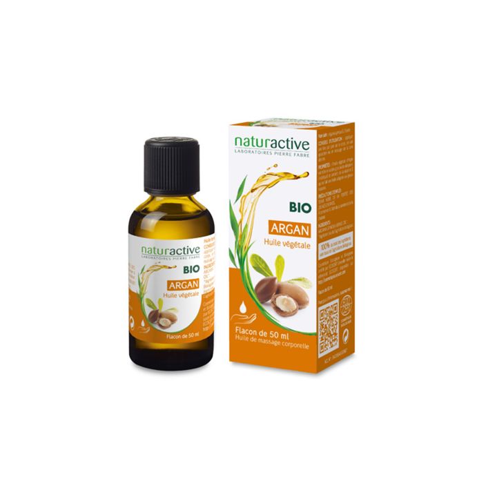 Huile végétale d'argan BIO Naturactive - flacon de 50 ml