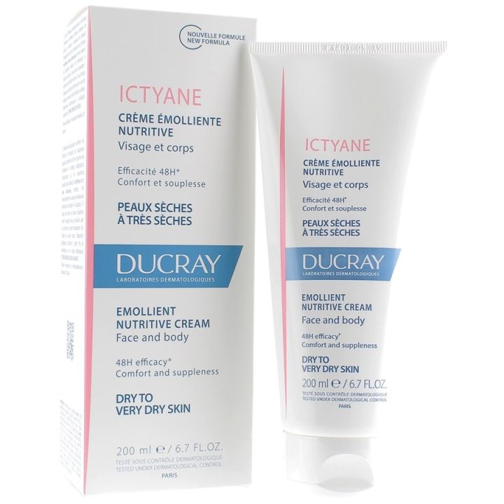 Ictyane Crème Emolliente Hydratante Ducray - tube de 200 ml