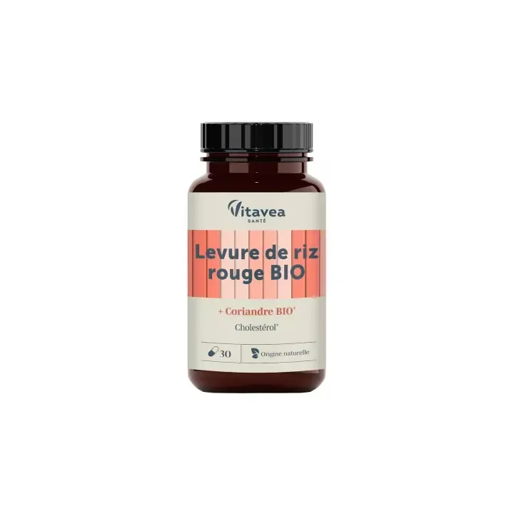 Levure de riz rouge bio + coriandre bio Vitavea - boîte de 30 gélules