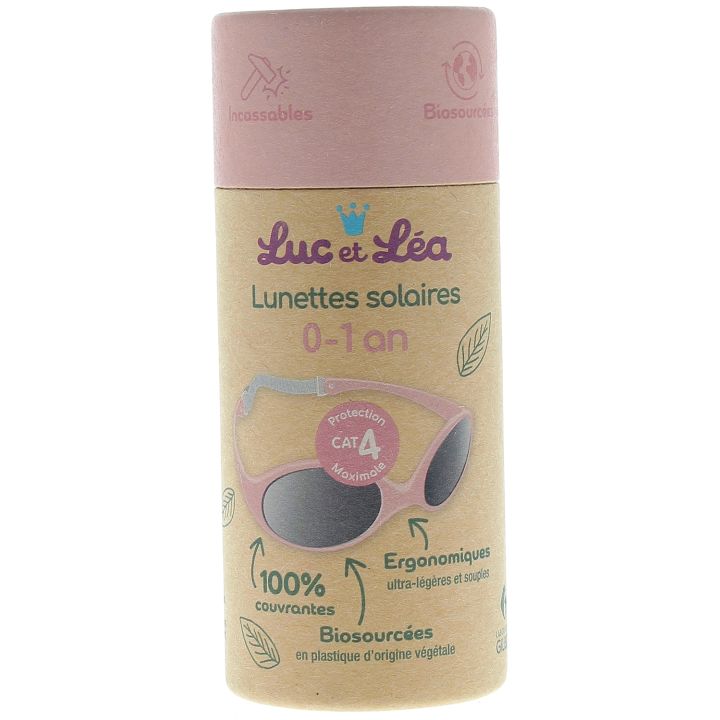 Lunettes solaires biosourcées catégorie 4 0-1 an rose poudré Luc et Léa - 1 paire de lunettes
