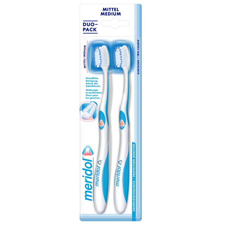 Brosse à dents Duo-Pack medium Meridol - lot de 2 brosses à dents