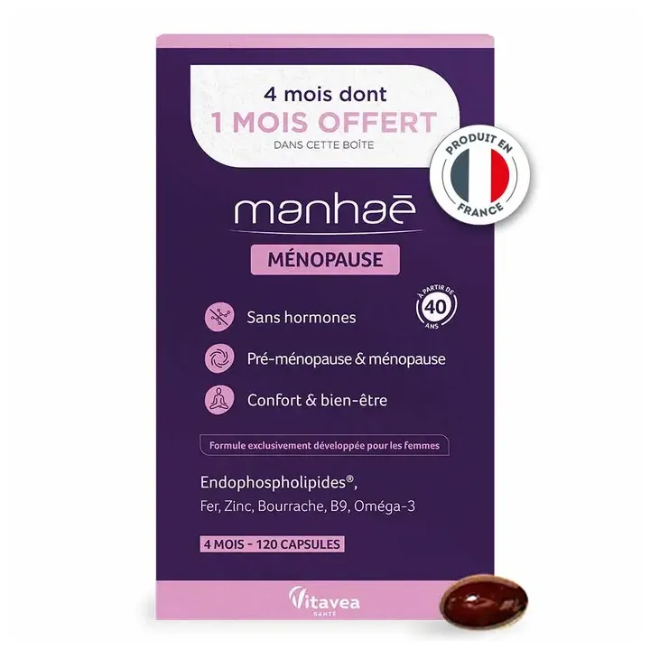 Manhaé féminité ménopause Nutrisanté - boite de 120 capsules