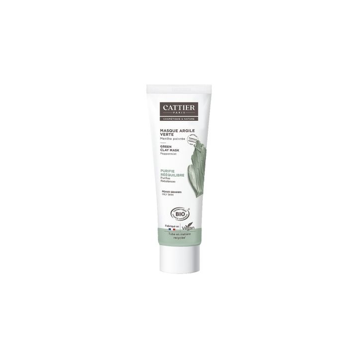 Masque à l'argile verte bio Cattier - tube de 100 ml