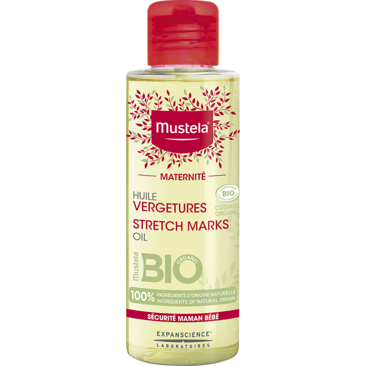 Maternité Huile vergetures bio Mustela - flacon de 105 ml