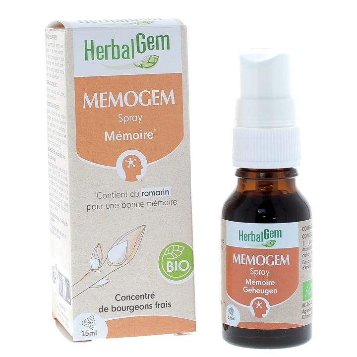 Memogem spray mémoire bio Herbalgem - spray de 15ml