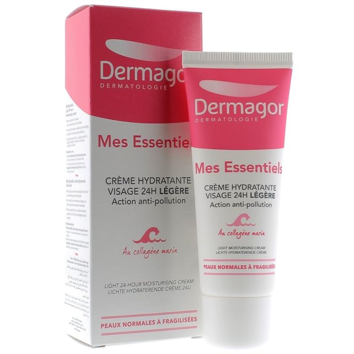 Mes Essentiels Crème Hydratante Visage 24h légère Dermagor - tube de 40 ml