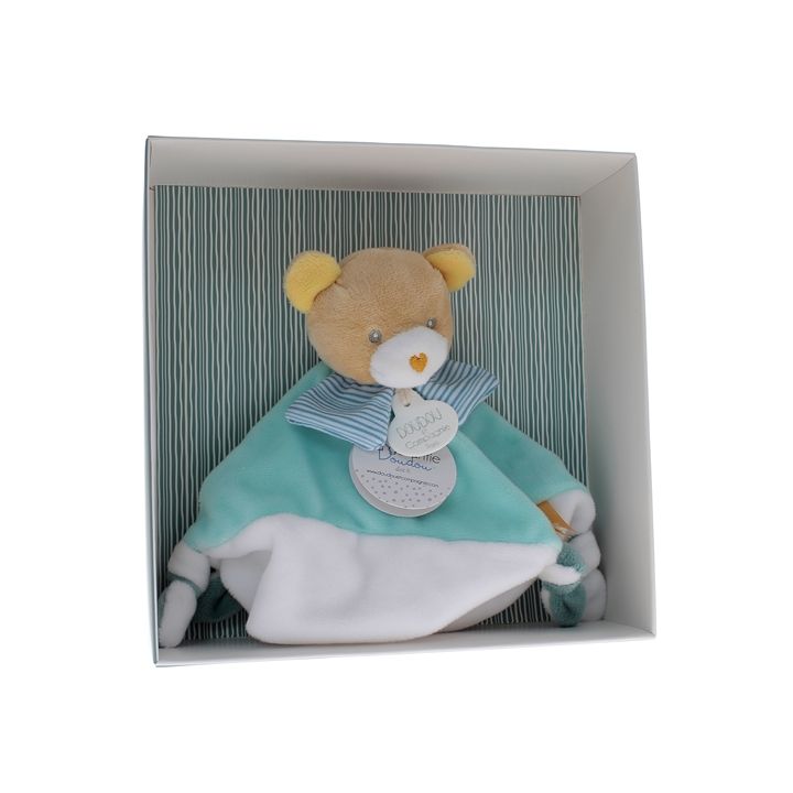 Mini doudou ours bleu Doudou et compagnie - boîte avec doudou de 20 cm