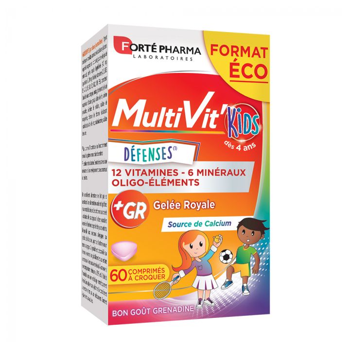 Multivit'Kids Défenses Forte Pharma - boîte de 60 comprimés à croquer