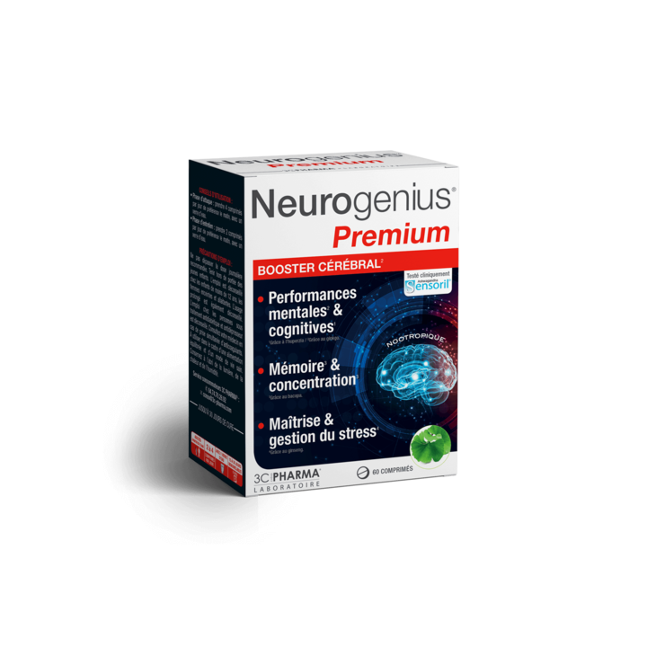 Neurogenius Premium booster cérébral 3C Pharma - boîte de 60 comprimés