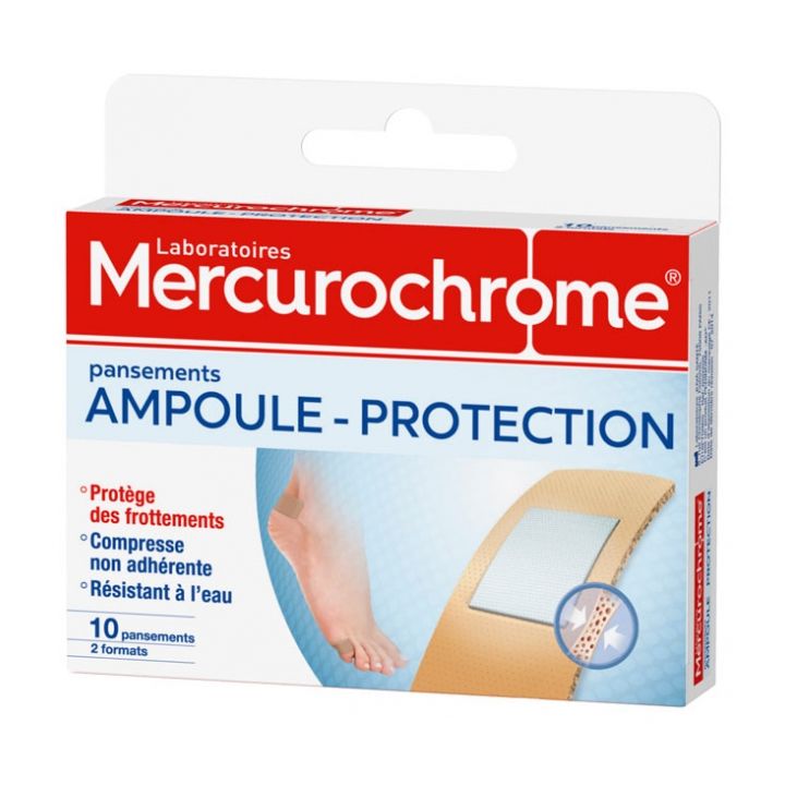 Pansements ampoule-protection Mercurochrome - boite de 10 pansements