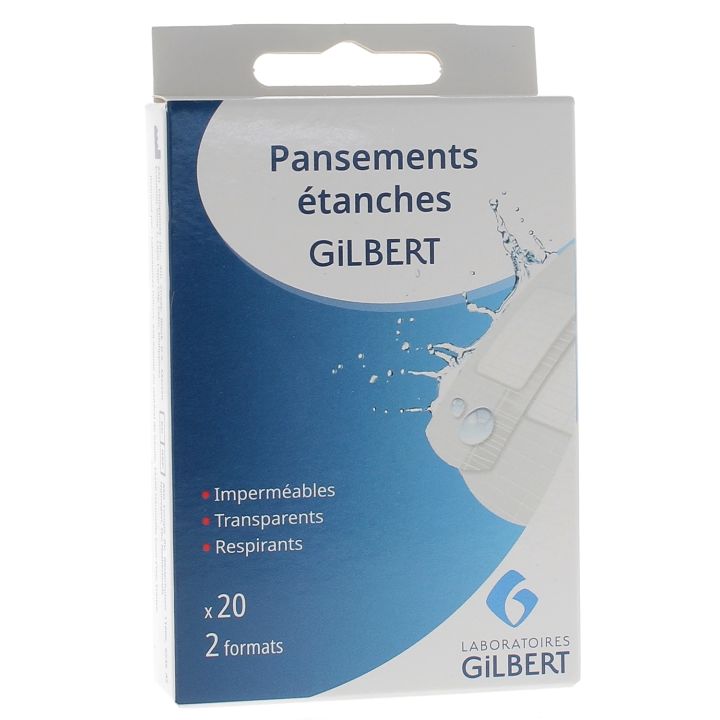 Pansements étanches Gilbert - 20 pansements de 2 formats