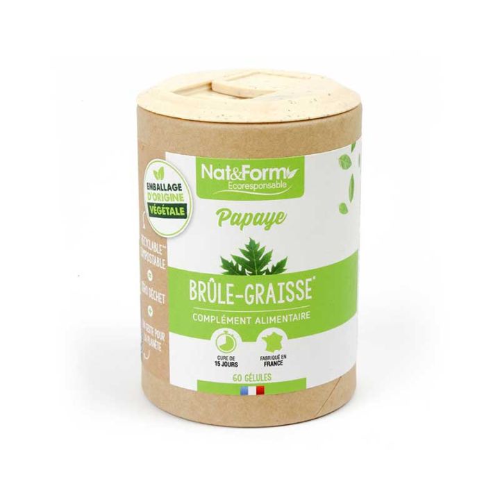 Papaye Ecoresponsable Nat&Form - boite de 60 gélules