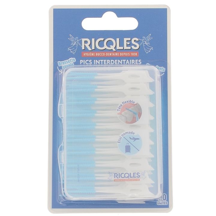 Pics interdentaires double extrémité Ricqles - boite de 60 unités