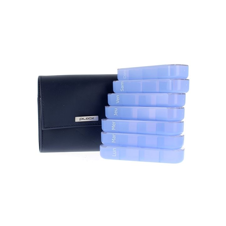 Pilulier semaine grande taille modulaire Pilbox - 1 pilulier marine