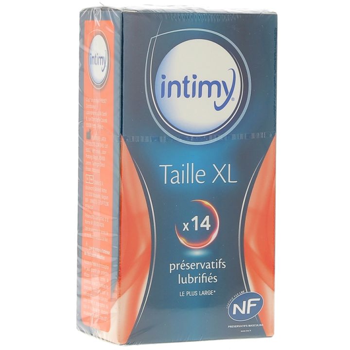 Préservatifs lubrifiés taille XL Intimy - Boite de 14 préservatifs